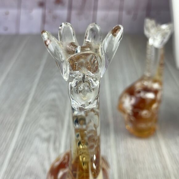 Vintage Murano Art Glass Figurine Giraffe Mother and Calf.  Set of 2. - Picture 10 of 11